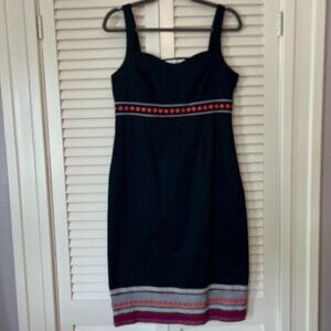Boden dress navy ribbon trim strappy 8L